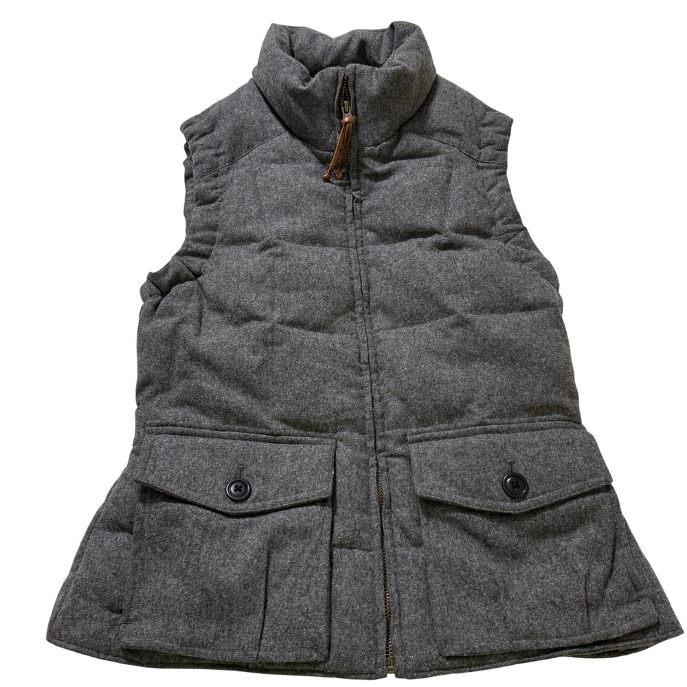 Eddie Bauer Yukon 1942 Reissue Gray Goose Down Vest Wms Medium Wool Blend EB550‎